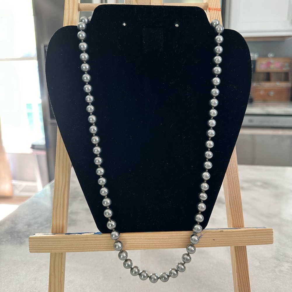 Charcoal gray beaded necklace